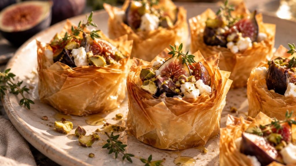 On dirait des petits gâteaux, mais c’est salé : la bouchée figue-feta qui a volé la vedette à mes feuilletés d’apéro : présentation du plat
